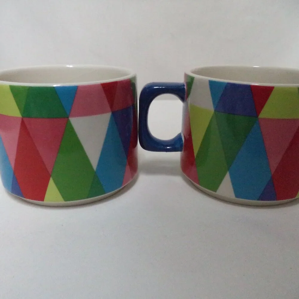 Target Mod Triangle Mug Cup Set 2 ceramic dish micro safe geometric pair